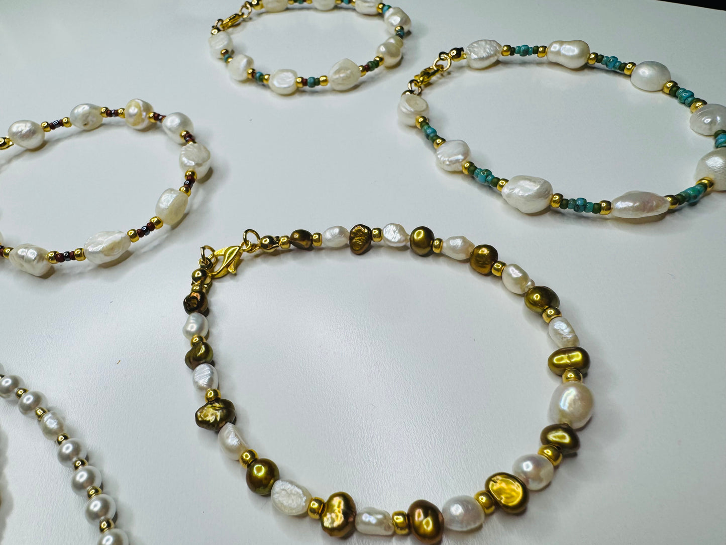 Golden Brown Pearls Bracelet