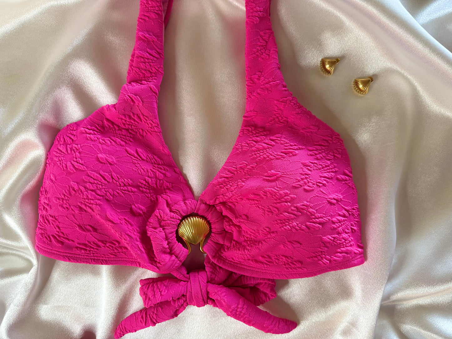 Rose Red Gold Shell Aloha Swimsuit