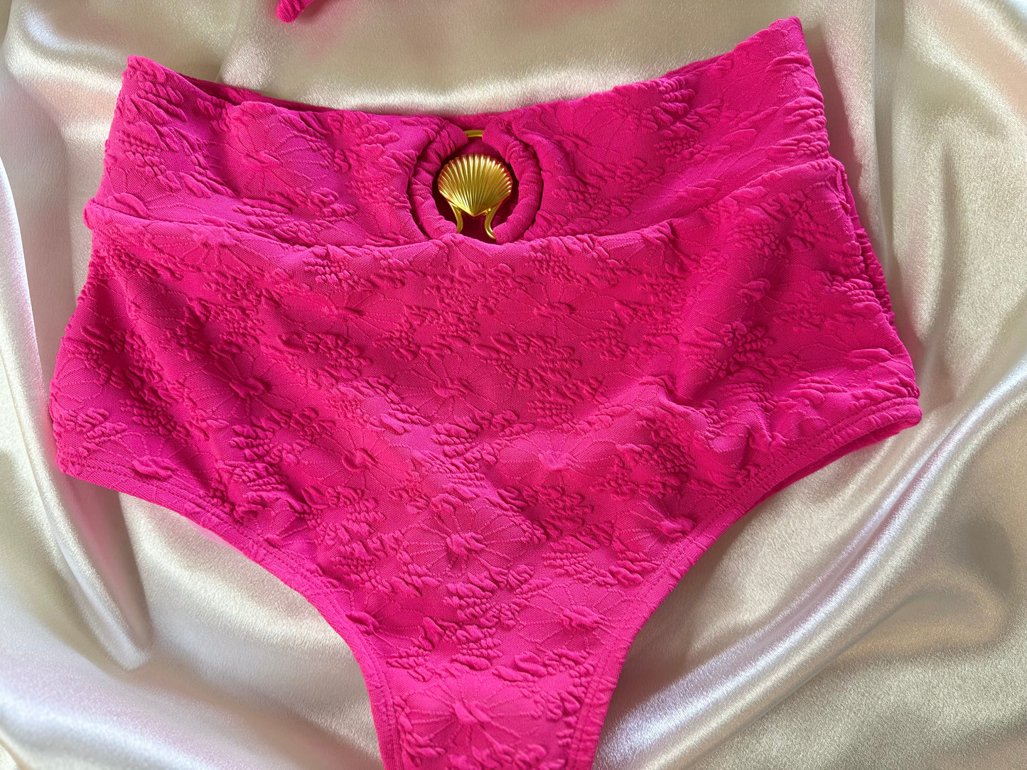 Rose Red Gold Shell Aloha Swimsuit