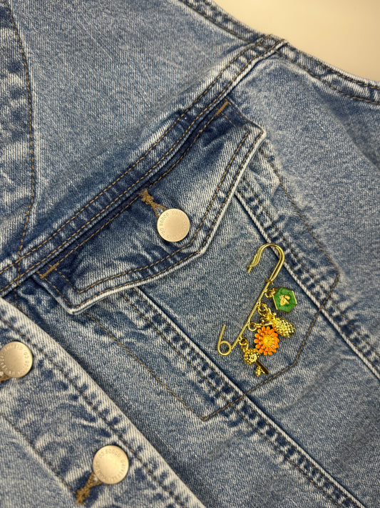 Gold Pineapple Safety Pin